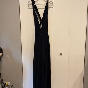Navy blue formal wedding guest dress